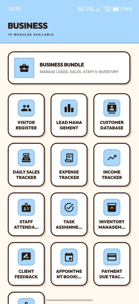 InAllApp Business Bundle Screen